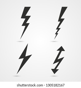 Thunder and bolt lighting. Flash icon isolated on transparent background. Graphic symbol element.
