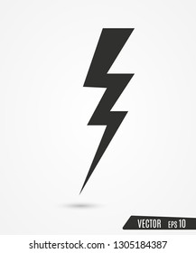 Thunder and bolt lighting. Flash icon isolated on transparent background. Graphic symbol element.
