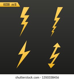 	
Thunder and bolt lighting. Flash icon isolated on transparent background. Graphic symbol element. 