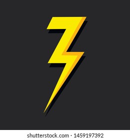 Thunder Bolt Lighting Flash Icon isolated on white background. Electrical discharge. Vector lightning