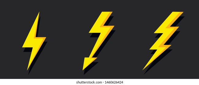 Thunder Bolt Lighting Flash Icon isolated on white background. Electrical discharge. Vector lightning