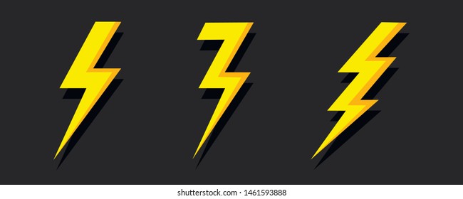 Thunder Bolt Lighting Flash Icon isolated on white background. Electrical discharge. Vector lightning