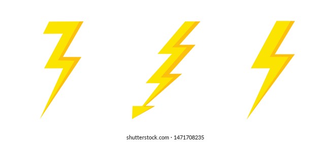 Thunder Bolt Lighting Flash Icon isolated on white background. Storm icon. Vector lightning