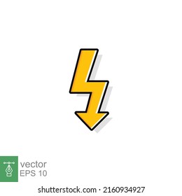Thunder and bolt lighting flash icon. Flat style on white background. Vector illustration isolated. EPS 10.