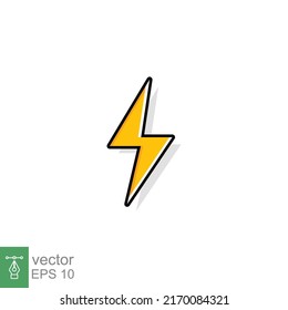 Thunder and bolt lighting flash icon. Flat style on white background. Vector illustration isolated. EPS 10.
