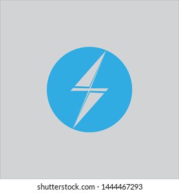 Thunder and Bolt Lighting Flash Icons Set. Flat Style on Background. Vector