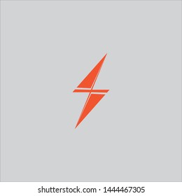 Thunder and Bolt Lighting Flash Icons Set. Flat Style on Background. Vector