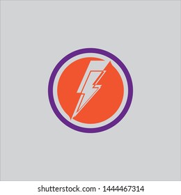 Thunder and Bolt Lighting Flash Icons Set. Flat Style on Background. Vector