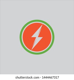 Thunder and Bolt Lighting Flash Icons Set. Flat Style on Background. Vector