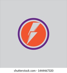 Thunder and Bolt Lighting Flash Icons Set. Flat Style on Background. Vector
