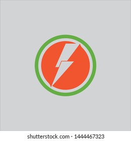 Thunder and Bolt Lighting Flash Icons Set. Flat Style on Background. Vector