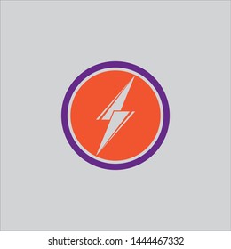 Thunder and Bolt Lighting Flash Icons Set. Flat Style on Background. Vector