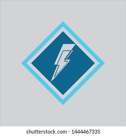 Thunder and Bolt Lighting Flash Icons Set. Flat Style on Background. Vector