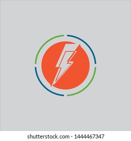 Thunder and Bolt Lighting Flash Icons Set. Flat Style on Background. Vector