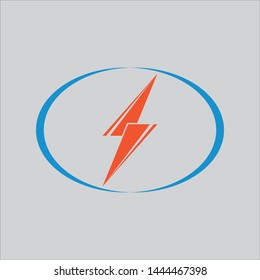 Thunder and Bolt Lighting Flash Icons Set. Flat Style on Background. Vector