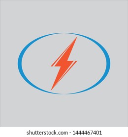 Thunder and Bolt Lighting Flash Icons Set. Flat Style on Background. Vector