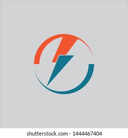 Thunder and Bolt Lighting Flash Icons Set. Flat Style on Background. Vector