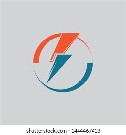Thunder and Bolt Lighting Flash Icons Set. Flat Style on Background. Vector