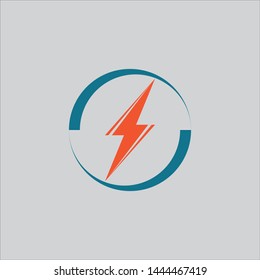 Thunder and Bolt Lighting Flash Icons Set. Flat Style on Background. Vector