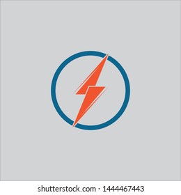 Thunder and Bolt Lighting Flash Icons Set. Flat Style on Background. Vector
