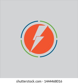 Thunder and Bolt Lighting Flash Icons Set. Flat Style on Background. Vector