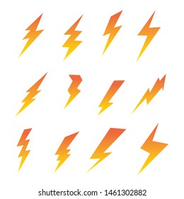 Thunder and Bolt Lighting Flash Icons Set.  Thunder and Bolt Lighting Flash Icons Set.