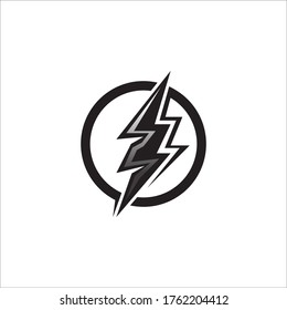Thunder and Bolt Lighting Flash Icons Set. Flat Style