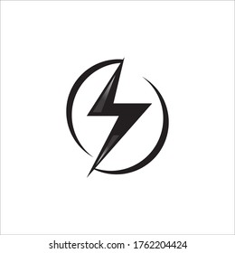 Thunder and Bolt Lighting Flash Icons Set. Flat Style