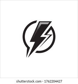 Thunder and Bolt Lighting Flash Icons Set. Flat Style