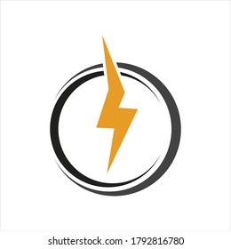 
Juego de Iconos Flash de iluminación de truenos y tornillos. Estilo plano sobre fondo oscuro. Vector - Vector