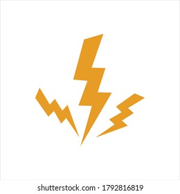 
Juego de Iconos Flash de iluminación de truenos y tornillos. Estilo plano sobre fondo oscuro. Vector - Vector