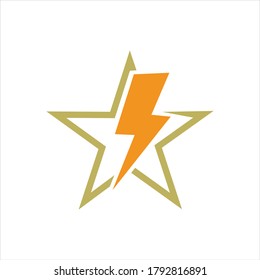 
Thunder and Bolt Lighting Flash Icons Set. Flat Style on Dark Background. Vector - Vector