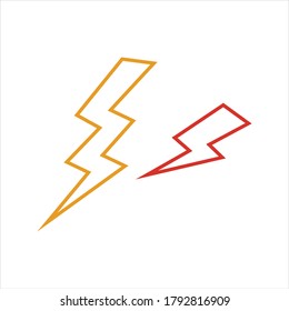 
Thunder and Bolt Lighting Flash Icons Set. Flat Style on Dark Background. Vector - Vector