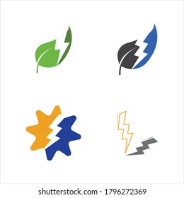 
Thunder and Bolt Lighting Flash Icons Set. Flat Style on Dark Background. Vector - Vector