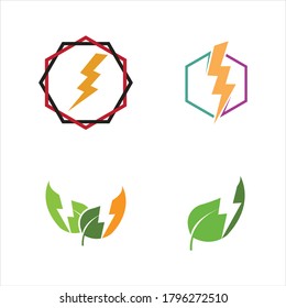 
Thunder and Bolt Lighting Flash Icons Set. Flat Style on Dark Background. Vector - Vector