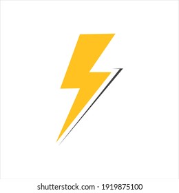 
Thunder and Bolt Lighting Flash Icons Set. Flat Style on Dark Background. Vector - Vector