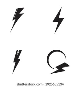 
Thunder and Bolt Lighting Flash Icons Set.