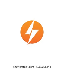 Thunder and Bolt Lighting Flash Icons Set. Flat Style on Dark Background. Vector - Vector