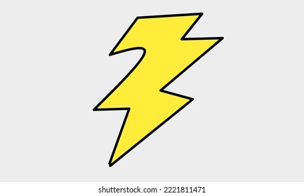 Juego de Iconos Flash de iluminación de truenos y tornillos. Estilo plano sobre fondo blanco. Vector