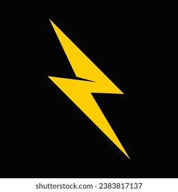 Thunder and Bolt Lighting Flash Icons Set. Flat Style on Dark Background. Vector