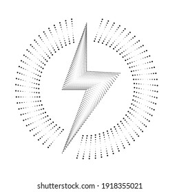 Logo del flash de iluminación de perno de brillo . Elemento de diseño de energía eléctrica. Ilustración vectorial.