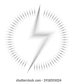 Logo del flash de iluminación de perno de brillo . Elemento de diseño de energía eléctrica. Ilustración vectorial.