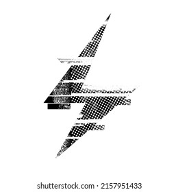 Das Blitzlicht mit Donner ist ein strukturiertes Logo. Glitch-Effekt .Elektrisches Netzdesign-Element . Vektorgrafik.