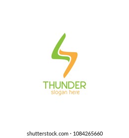 Thunder and bolt lightning flash logo icon template design. Power energy vector illustration