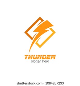 Thunder and bolt lightning flash logo icon template design. Power energy vector illustration