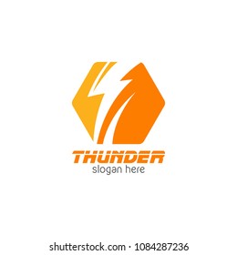 Thunder and bolt lightning flash logo icon template design. Power energy vector illustration