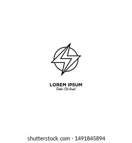 Thunder and bolt lightning flash logo icon template design. Power energy illustration