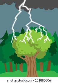 2,614 Lightning striking trees Images, Stock Photos & Vectors ...