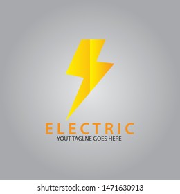Thunder and bolt lightning logo design template. Electric flash and energy vector illustration