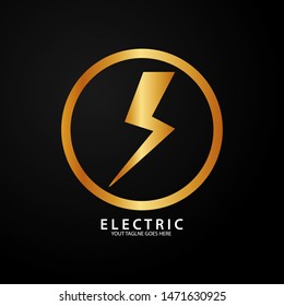 Thunder and bolt lightning logo design template. Electric flash and energy vector illustration